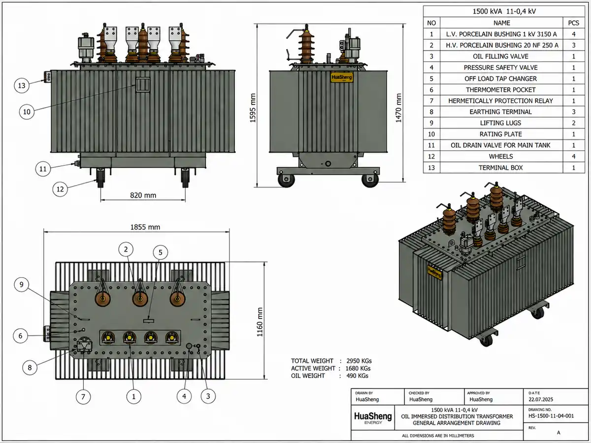 Engineer reviewing transformer project drawings in Huasheng factory