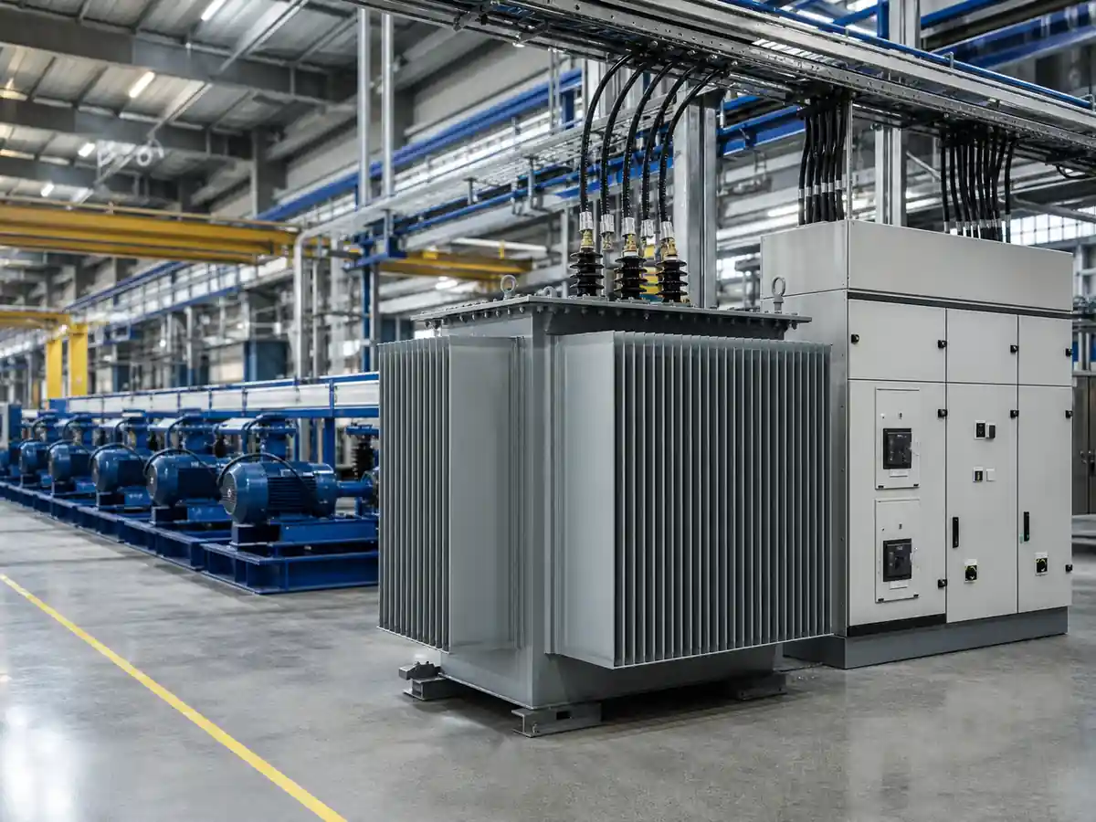 Distribution transformer and switchgear for industrial facilities