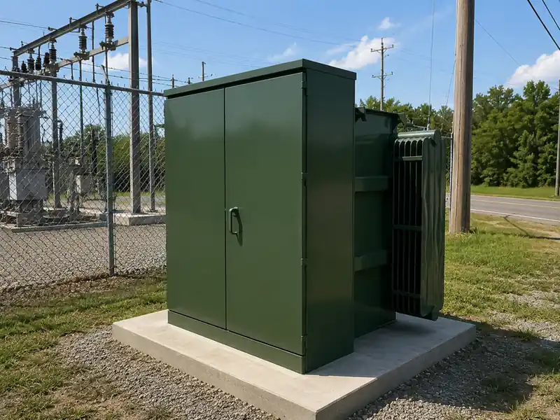 Pad mounted transformer for utility distribution network