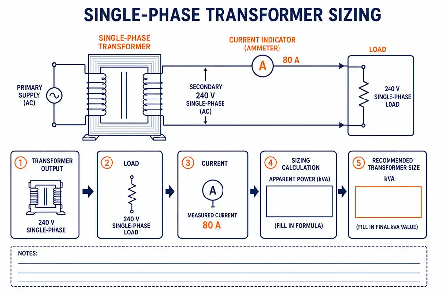 single phase kVA computation auxiliary diagram