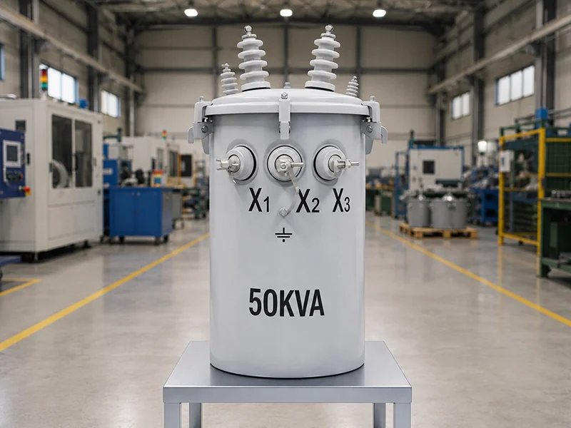 Single phase pole mounted transformer
