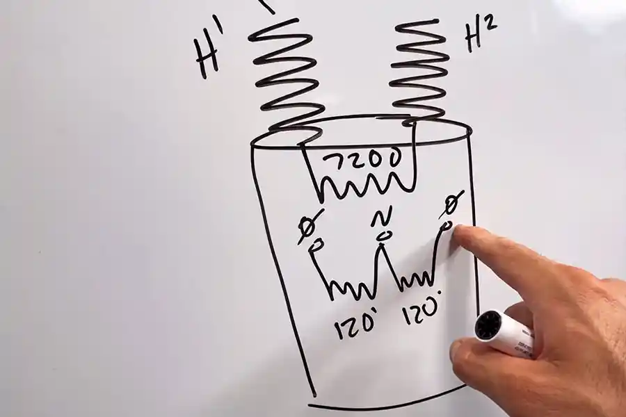 install oil single phase pole transformer drawing