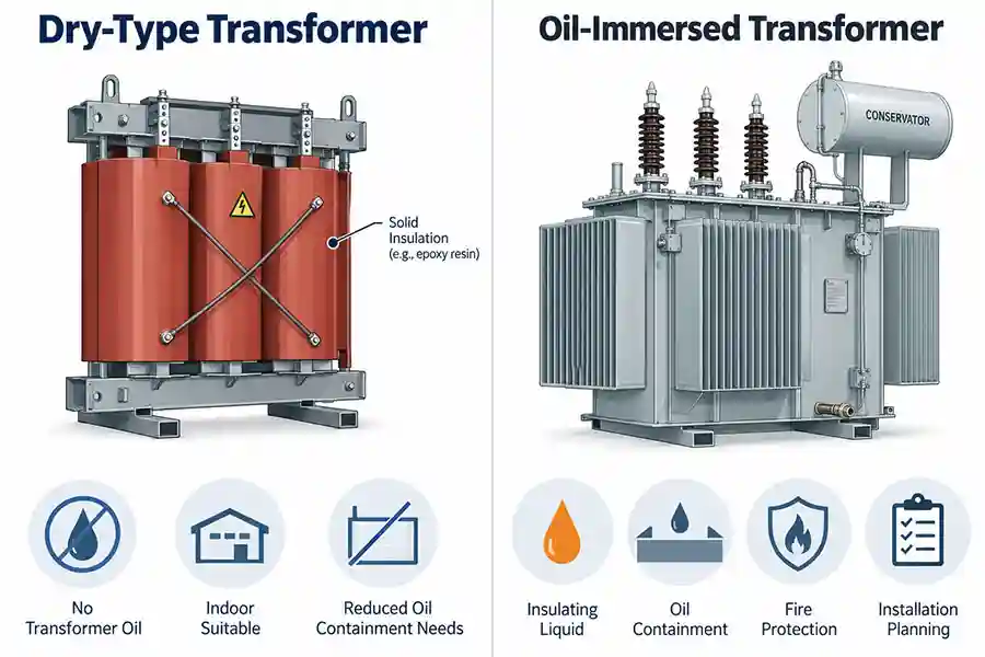 Fire safety comparison between dry-type and oil-immersed transformers