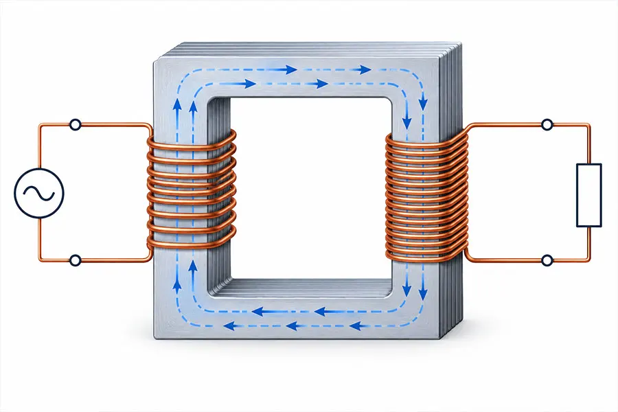 high power Transformer flux and winding diagram