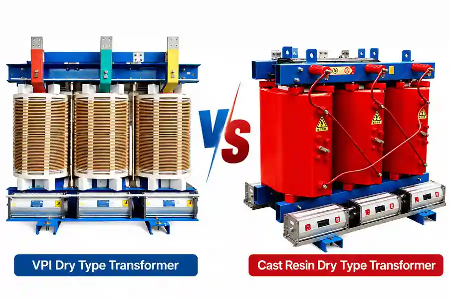 VPI and cast resin dry-type transformer designs shown side by side